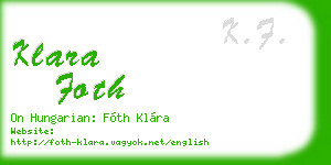 klara foth business card